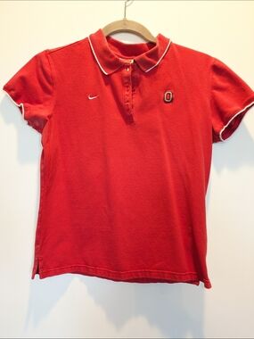 Nike Red Polo with Ohio State University Block O Embroidered Medium